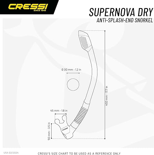Miniatura 6 de Esnórquel para buceo Cressi Supernova Dry para adultos; Cressi: calidad desde 1946