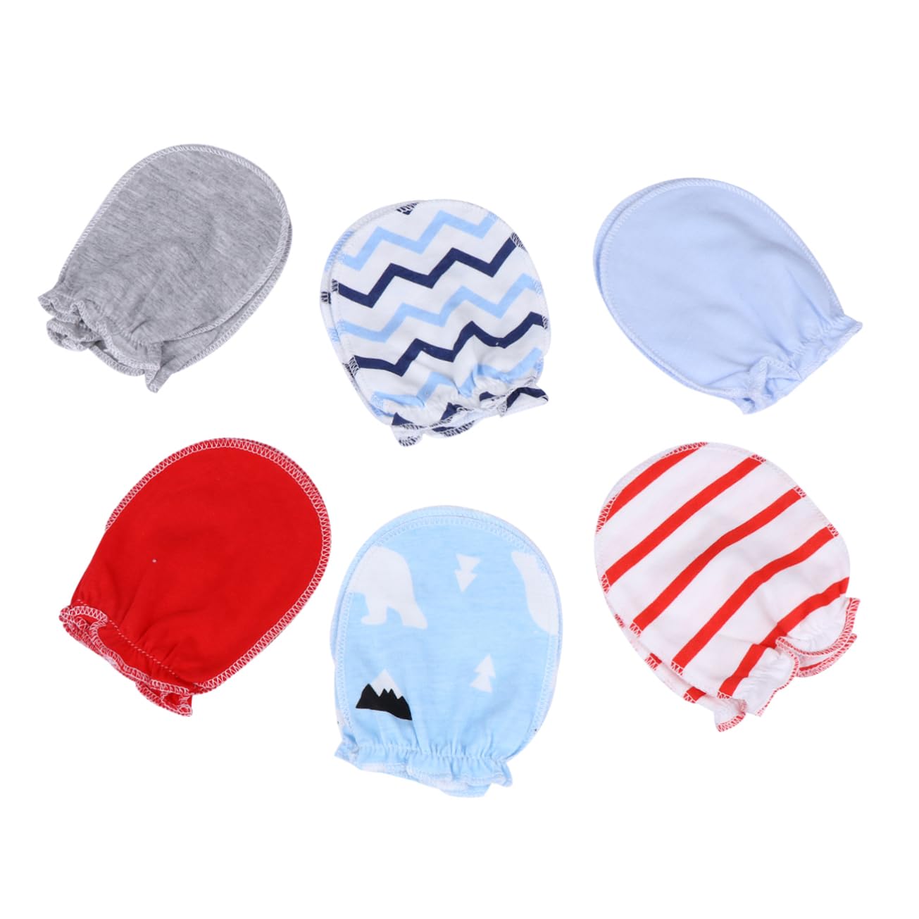 CONGARTENO Newborn Baby Gloves 0-6 Months Anti-scratch Mittens Set 6 Pairs Cotton Soft and Breathable