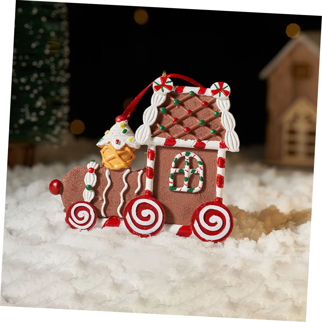 PRETYZOOM 4 Piezas Adornos navideños de Pan de Jengibre Casitas navideñas Christmas Tree Decoraciones navideñas de Interior Kit de casa de Pan de Jengibre decoración Decoraciones de Navidad
