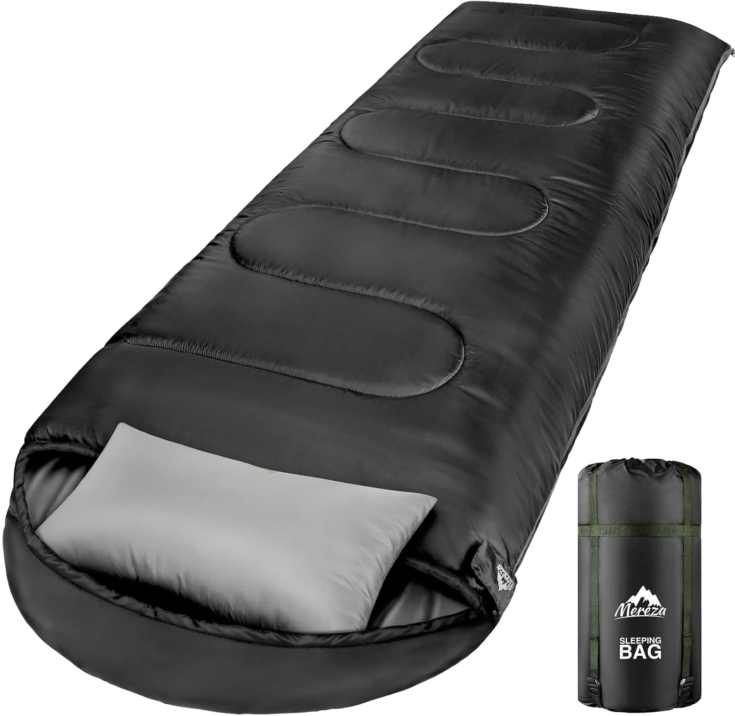 Sleeping Bag for Adults Mens Kids with Pillow, MEREZA Cold Weather XL