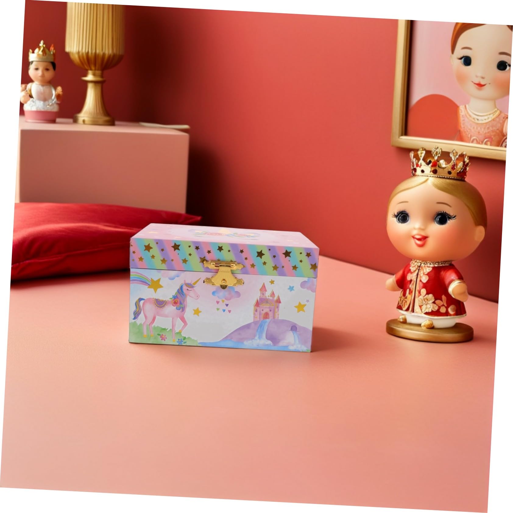 Caja de Música Unicornio para Niña Joyero Musical de Madera con Almacenamiento Versátil y Diseño Encantador Adecuado para Cumpleaños y Regalos