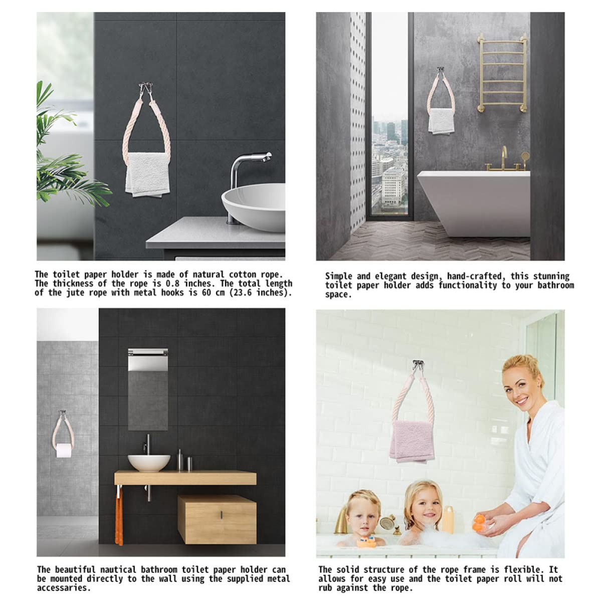 Artibetter Toilettenpapierhalter Hängend Aus Metall Für Bad Und Wc Platzsparendes Retro-Design Umweltfreundliches Material Gegen Herunterfallen