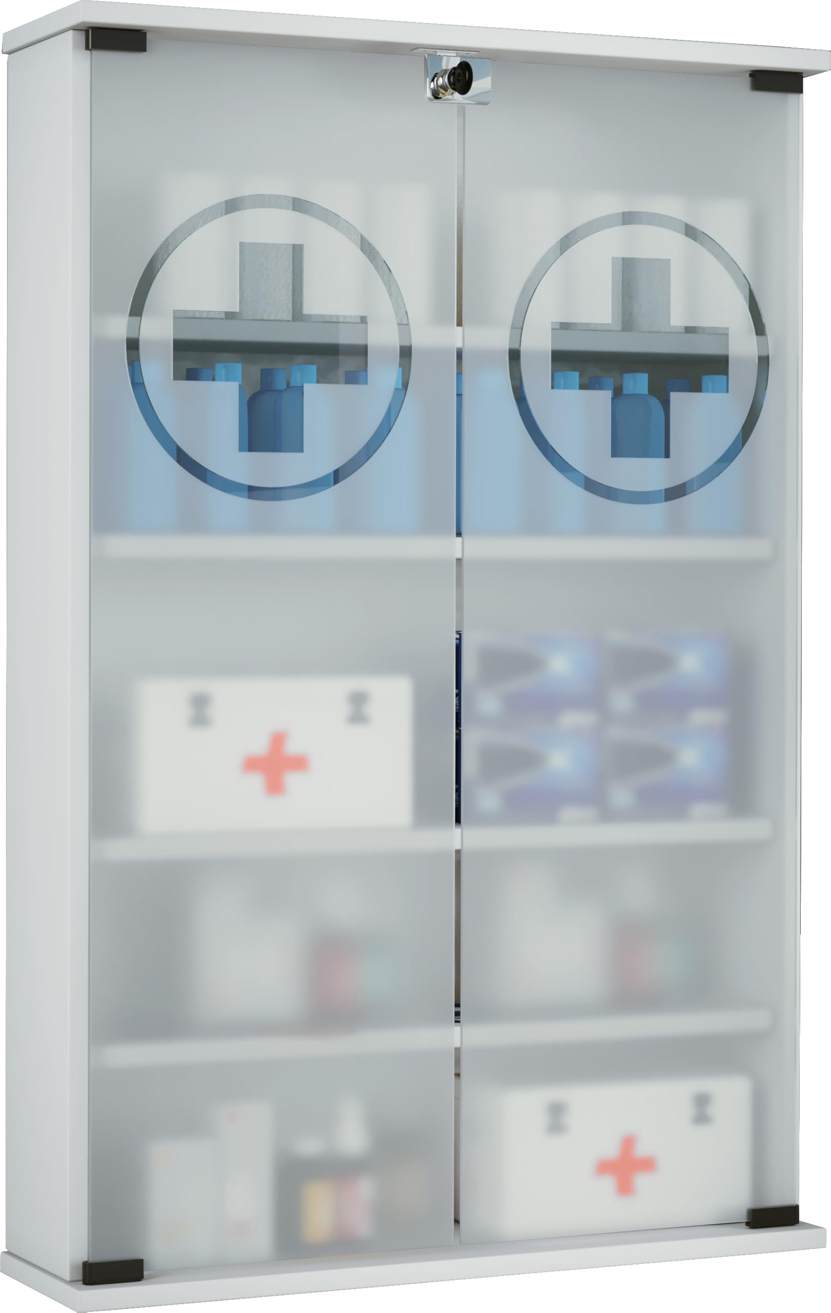 VCM Armoire à Pharmacie Armoire Murale verrouillable Janula Armoire à Pharmacie Armoire Murale verrouillable Janula Blanc