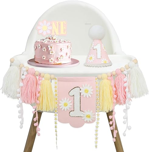 Miniatura 10 de Decoración de fiesta de primer cumpleaños para bebé niño, pancarta azul para silla de bebé, decoración de primer cumpleaños