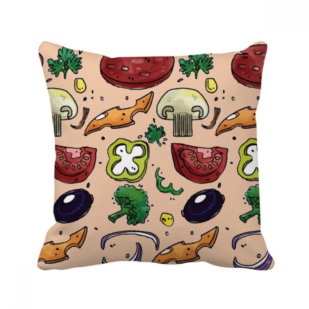 Coussin carré Pizza Foods DIYthinker de 40x40 cm pour la décoration du canapé de salon