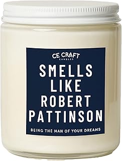 CE Craft - Smells Like Robert Pattinson Scented Candle - Mahogany Teakwood Scent - Gift for Her, Girlfriend Gift, Prayer Celebrity Candle, Edward Twilight