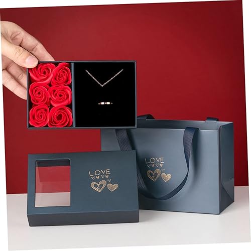 Vista 9 de LIFKOME Caja de embalaje de caja de joyería anillo de rosa eterna para sus bolsas de regalo de joyería bolsa de regalo de flores joyería de mano