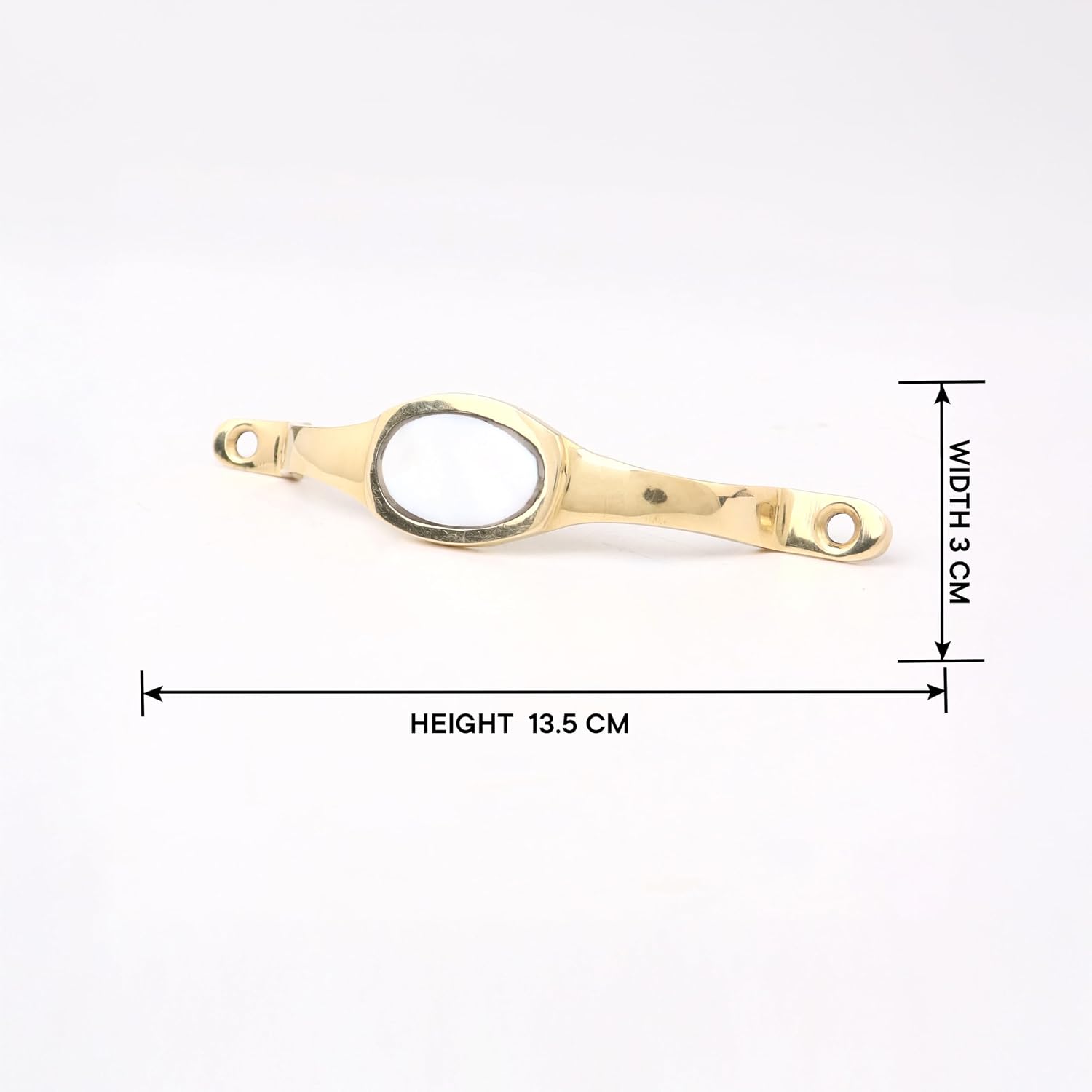 Indian Shelf 2 Piece Mother of Pearl Cabinet Handles Brass Gold Modern Drawer Pulls for Kitchen Cabinets, Wardrobes, Dressers Elegant White & Gold Cupboard Handles, Kitchen Hardware, Cabinet Pulls