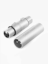 CableCreation XLR Adapter, XLR Male to Male & XLR Female to Female 3-pin Adapter,Canon Connector XLR Conversion Plug Stereo Mini Plug Microphone Compatible Mixer Silver