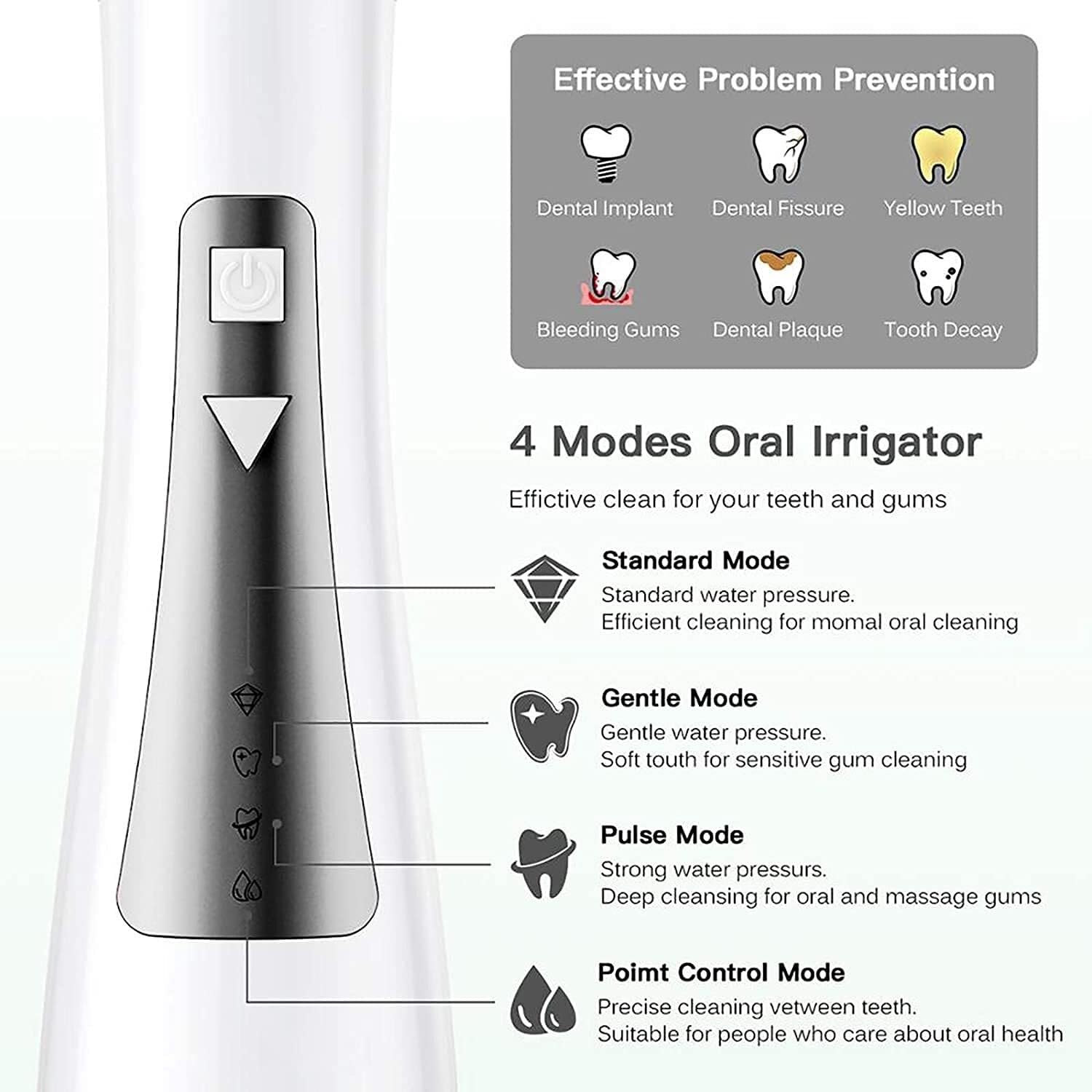 GeRRiT Water Flosser Cordless for Teeth, 250ML Professional Dental Oral Irrigator, Portable and Rechargeable IPX7 Waterproof Powerful Battery Life Teeth Cleaner for Home Travel, Braces and Bridges Car