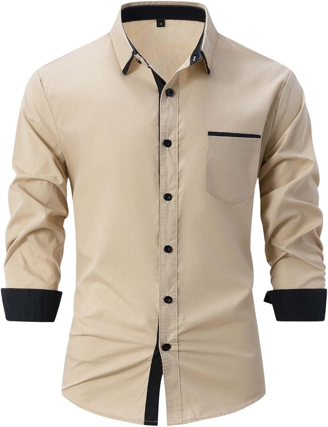 Mens Dress Shirts Long Sleeve Non Iron Business Casual Shirts Stretch Wrinkle-Free Work Shirt Button Down Slim Fit Tops Smart Casual Formal Shirt with Chest Pocket