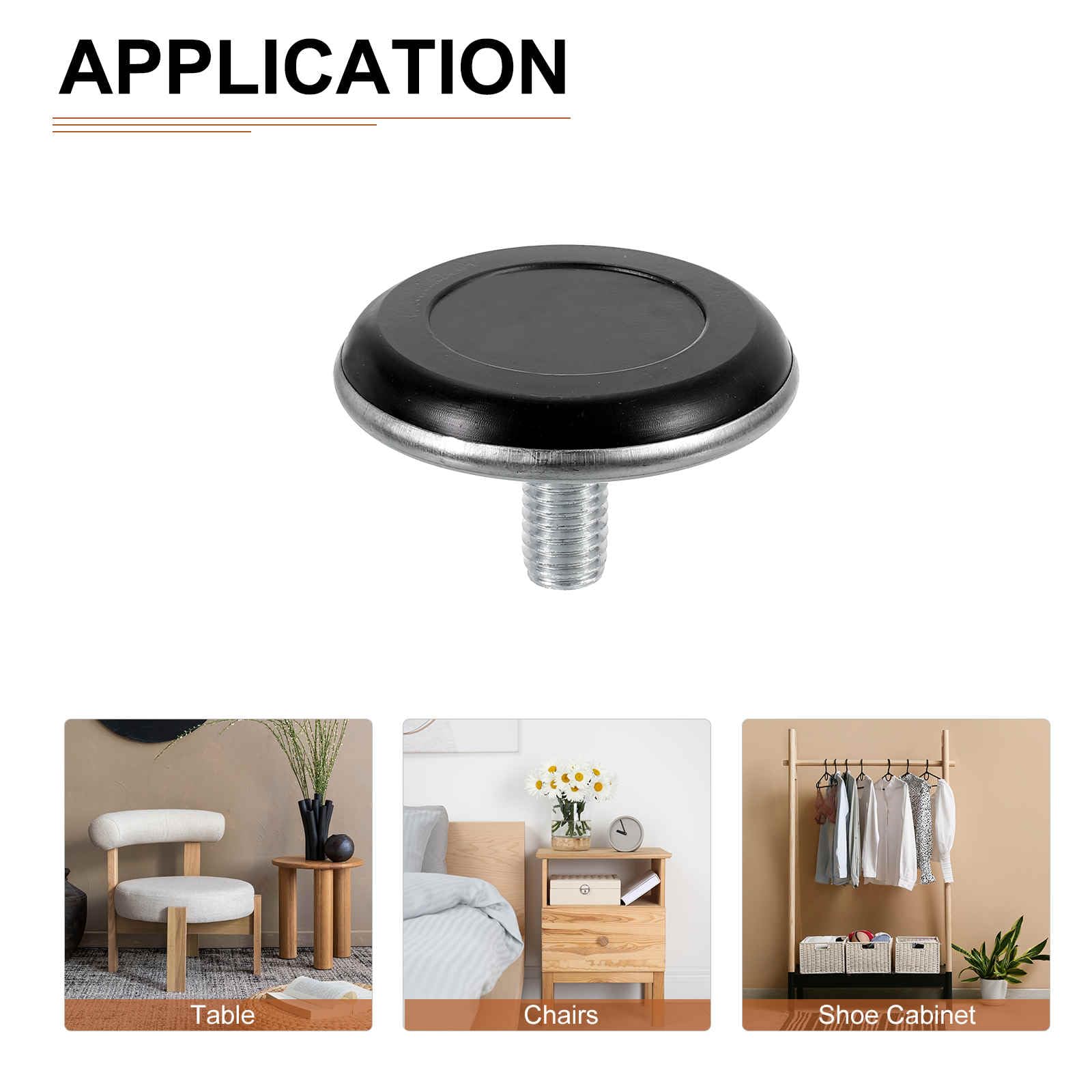 DTGN M10x15x50mm(DxLxOD) Screw on Furniture Glide Leveling Feet, 10Pack, Good for Furniture - Image 4
