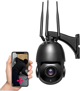 4G Camera 1080P HD 30X Optical Zoom Home WiFi IP Camera 80M IR Night Vision Human Tracking IP66 Waterproof (Color : 5MP, Size : 4G 32G) (5mp 4G 32G)