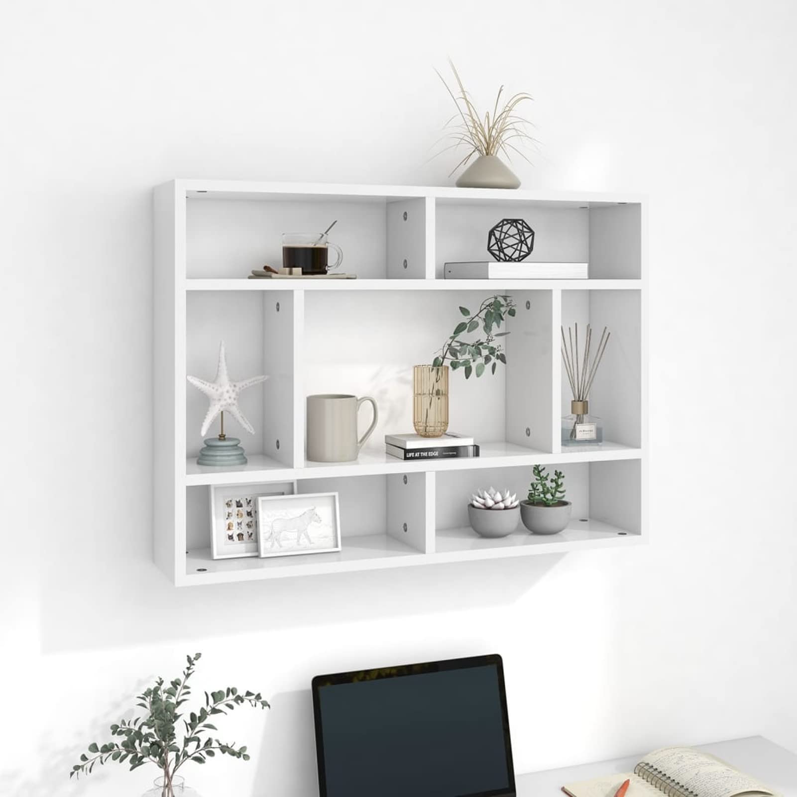 ShGaxin Estantería de Pared, Estanteria Pared, Estanteria Baño, Balda Pared, Baldas Flotantes, Estante Cocina, Baldas Cocina, aglomerado Blanco 75x16x55 cm