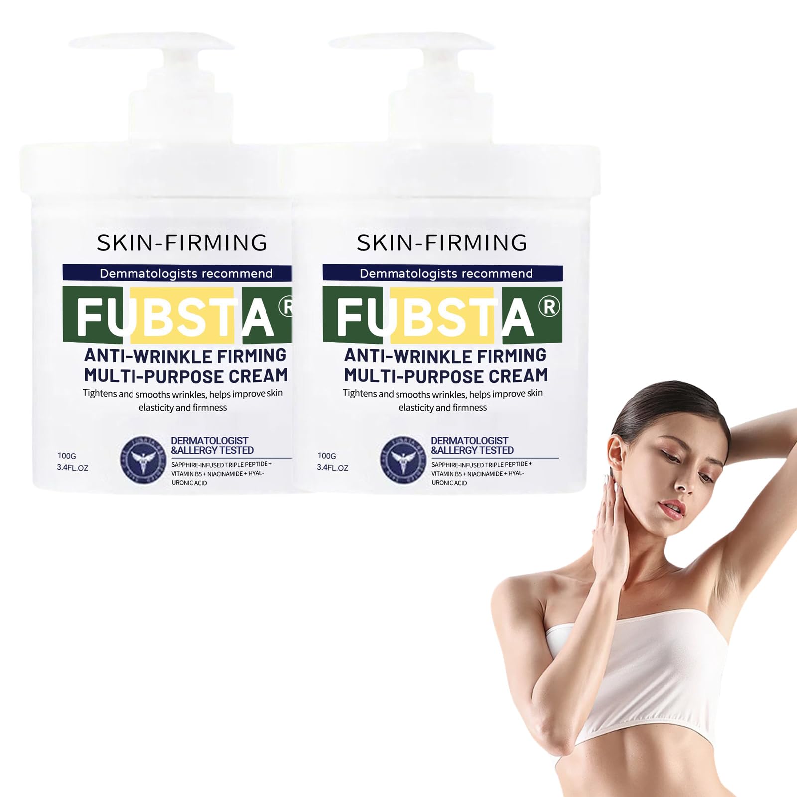 FubstaAdvanced Firming &Wrinkle-Reducing Cream, Skin Firming Rejuvenating Serum, Skin Firming Cream, Deep Hydration, Skin Firming Rejuvenation for All Skin Types (2 Bottle)