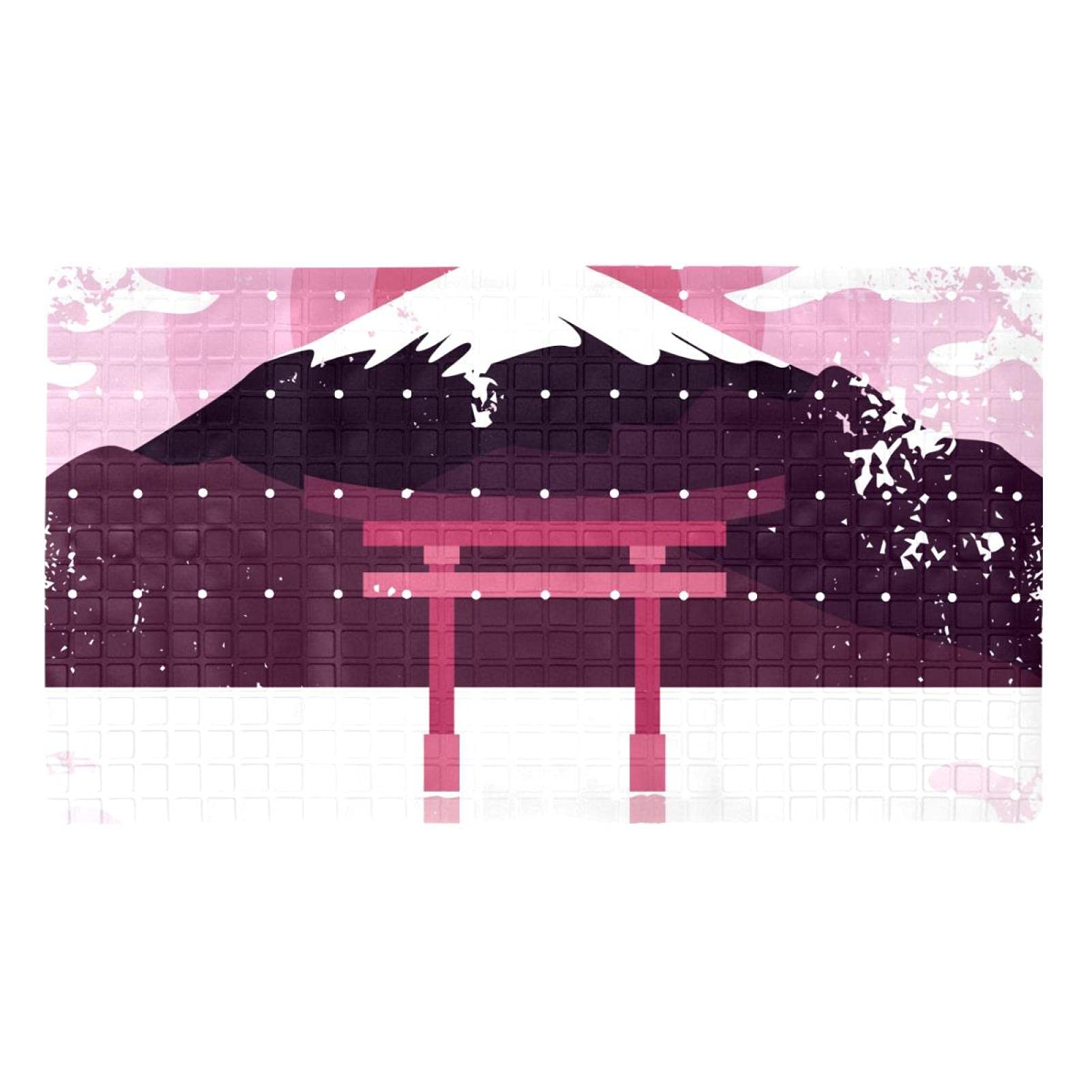 Tapis de bain antidérapant en PVC rose pour une décoration de douche zen