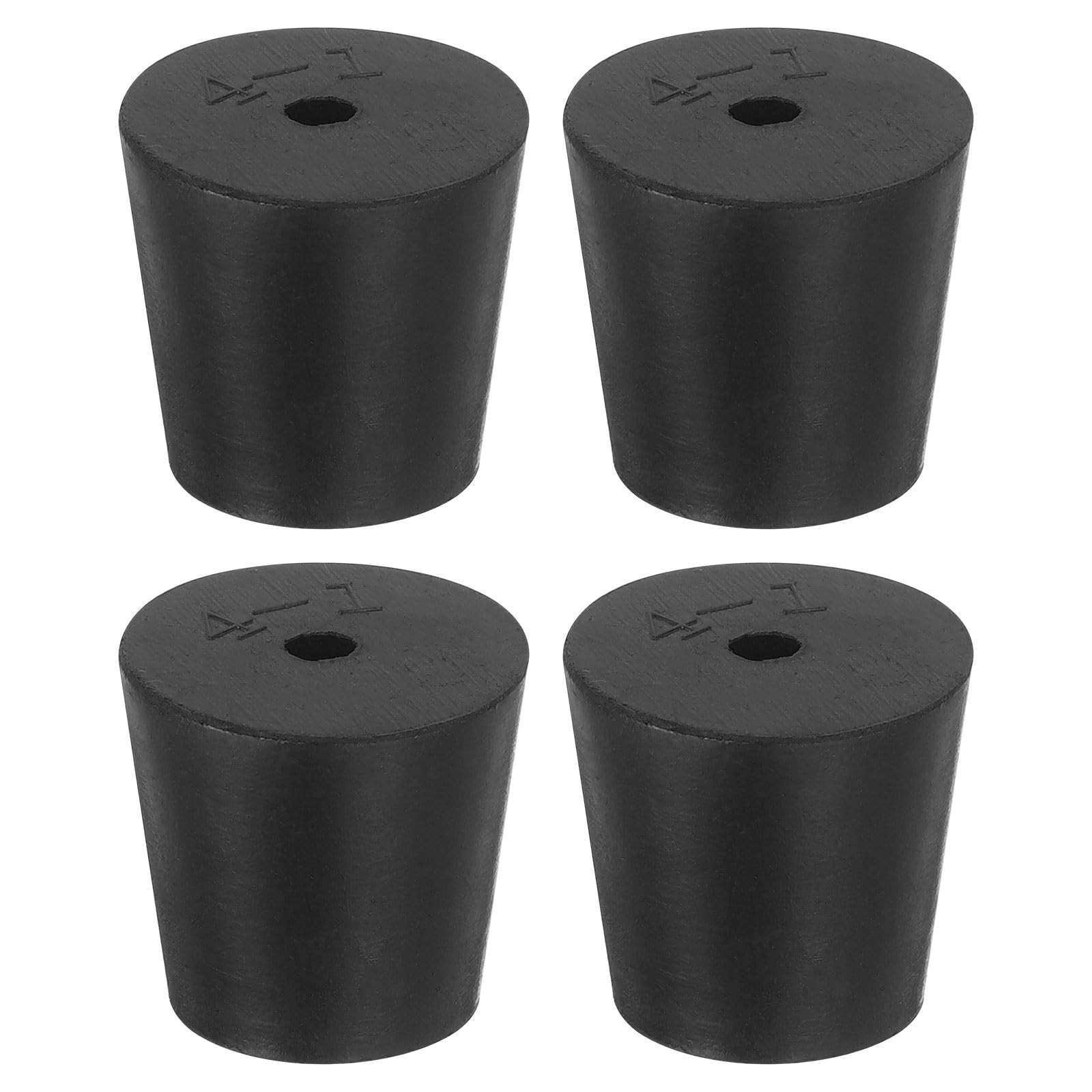 Sponsored Ad – 4 Pcs 1-Hole Rubber Stopper, Tapered Lab Seal Tube Stopper Plug for Test Tube Flasks Glass Containers Industry and Laboratories, 26x20x25mm Black