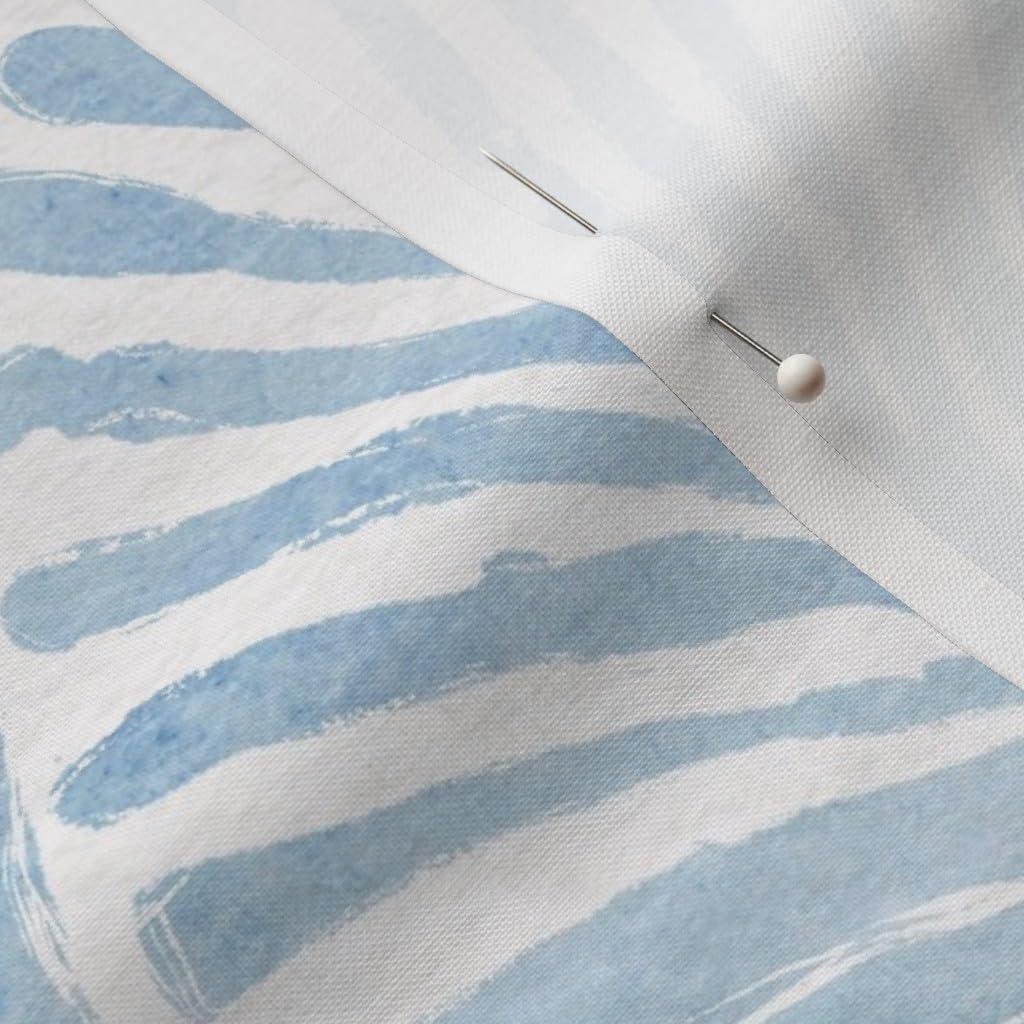 Spoonflower Fabric - Watercolor Scallop Coastal Nautical Beach House Seashell Lines Ocean Printed on Petal Cotton Fabric Fat Quarter - Sewing Quilting Apparel Crafts Decor