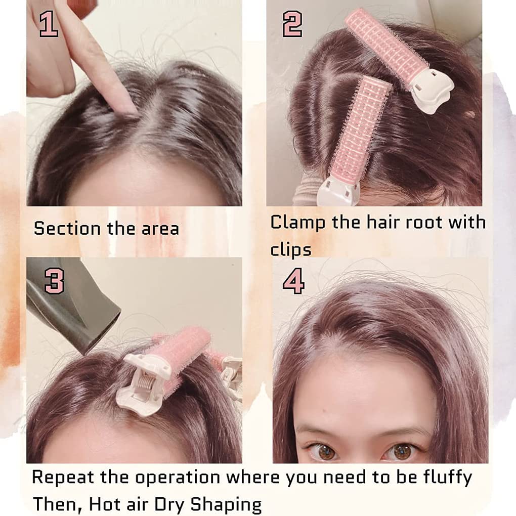 MSIHEY 2-teilige Lockenklammern Rosa - Flauschige Ponyklammern Für Hochsteckfrisuren & Haaransatz
