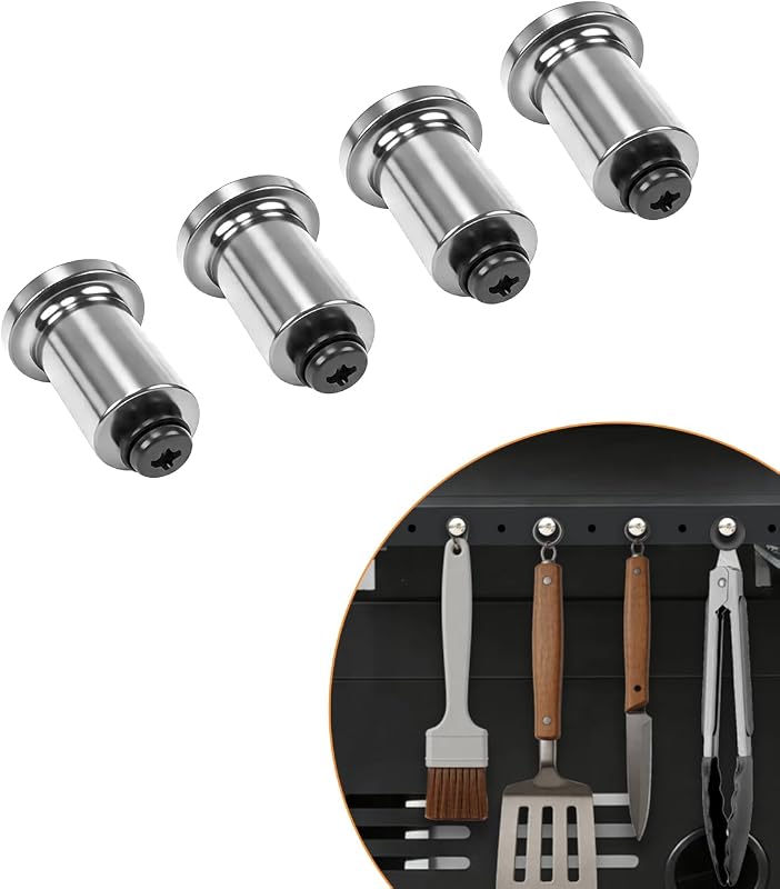 4-Pack Grill Tool Hooks for Charbroil 9466065W24 & 5667408R06, Heavy-Duty Metal BBQ Utensil Hangers for Char-Broil Gas, Charcoal & Smoker Grills, Easy Install Hooks for Char Broil Grill Accessories