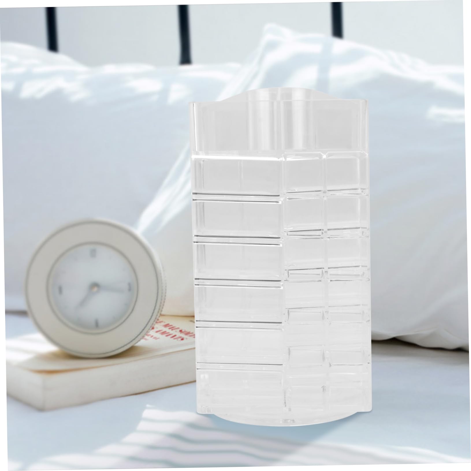 Porta Rossetti Organizer Rotante da Tavolo in Acrilico Trasparente | Espositore per Lucidalabbra, Supporto per Smalto e Piccoli Accessori, Uso su Vanity Bagno e Tavolo Cosmetici