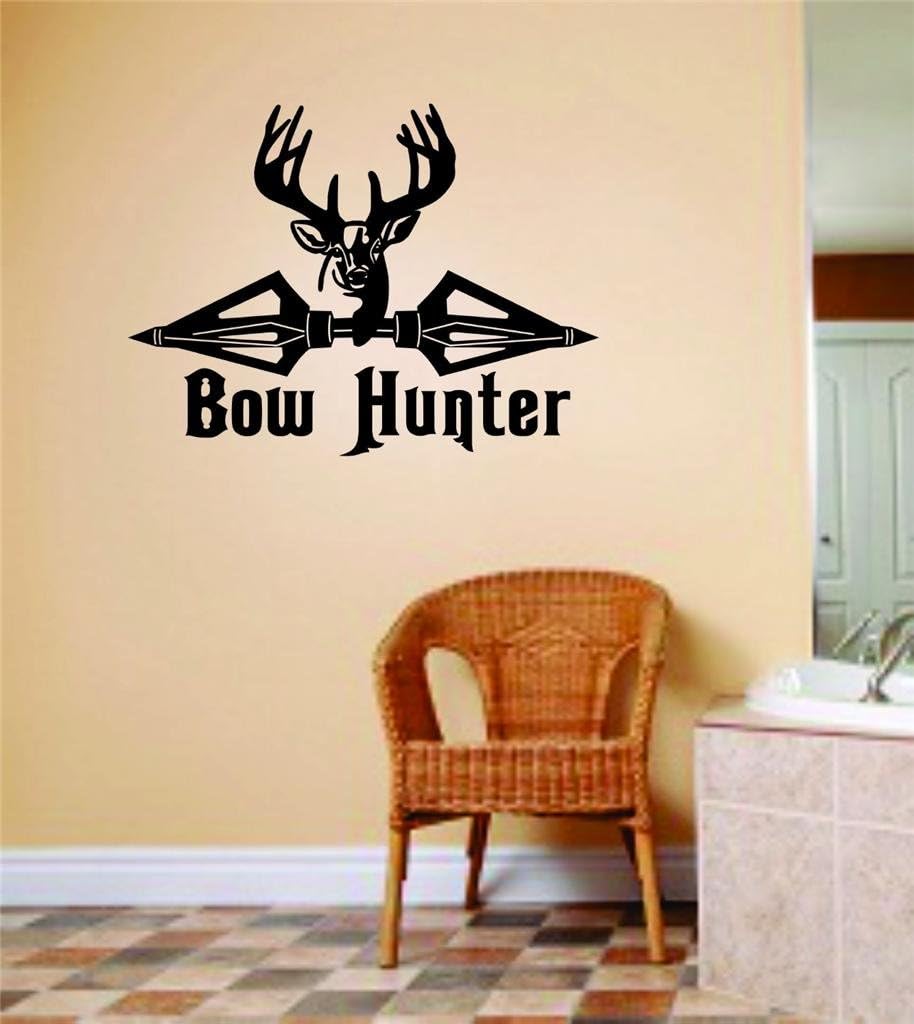 Hunting Themed Wall Decal Decoration On Bow Hunter Hunter Game Outdoor Lifestyle Stickers Home Decoration for Hunters - Size: 18 in x 18 in