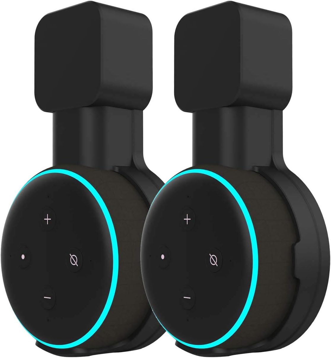 Haioulun Wall Mount Hanger, Smart Speaker Wall Holder with Cord Management for Dot 3rd Space-Saving Easy Install 2PCS (Black)