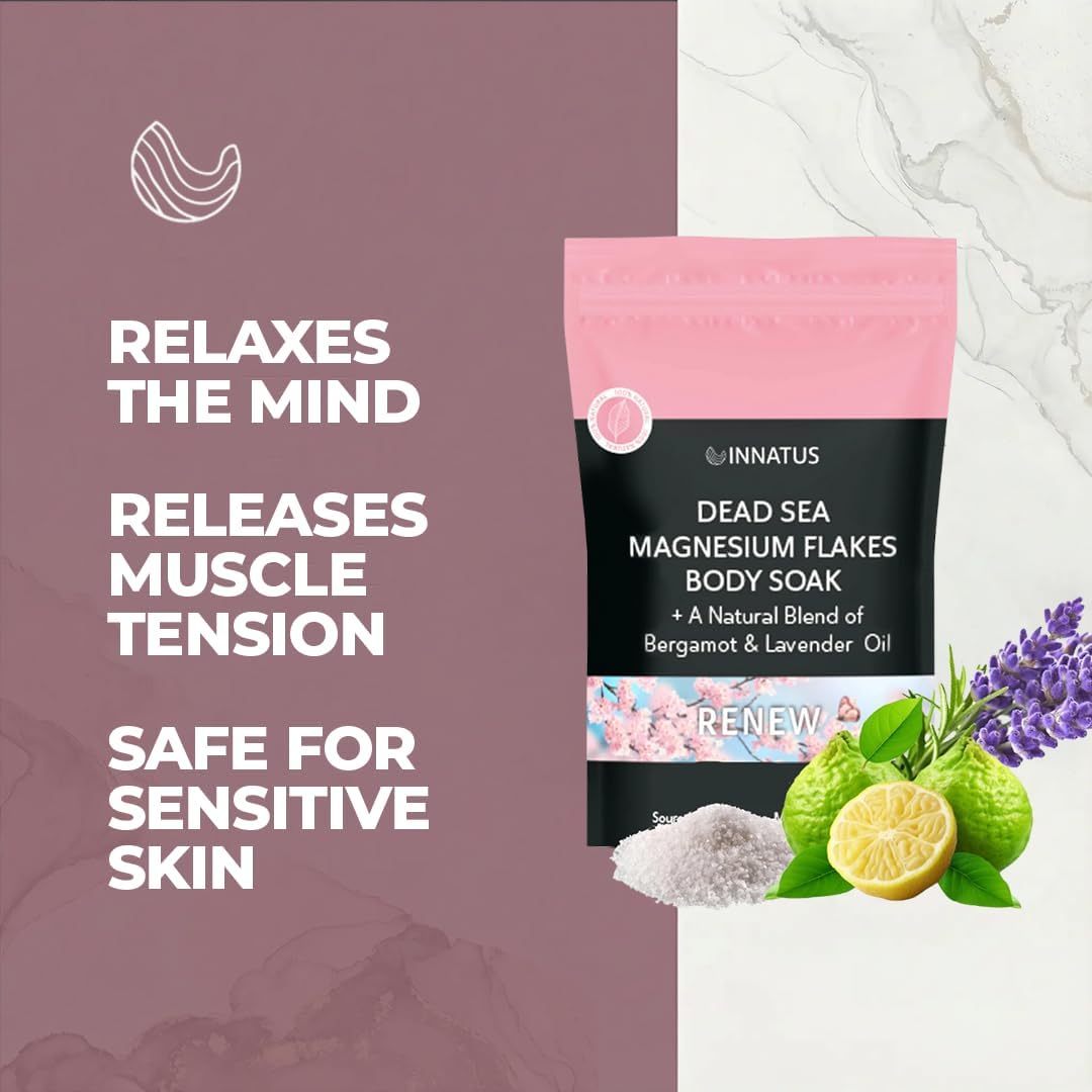 Pure Dead Sea Magnesium Flakes Clarity Soak – Relaxing & Replenishing 14oz Bath Soak –Infused with Natural Oils for Muscle Recovery