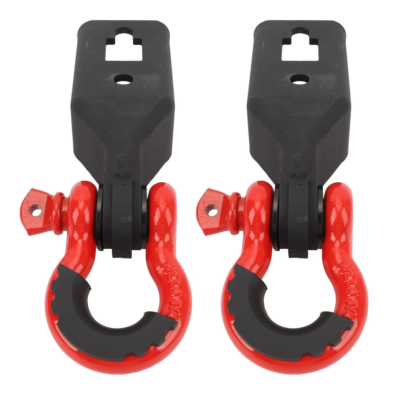 Drfeify Par de Montaje de Grillete de Gancho de Remolque Delantero con Anillos en D de 3 4 Pulgadas Soporte de Montaje de Gancho de Remolque Delantero de Acero Resistente con Recubrimiento en Polvo