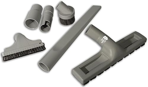 Kit de accesorios de vacío gris de 1.25 pulgadas (1-38 pulgadas y 1-12 pulgadas), cepillo para piso y polvo, herramienta de tapicería y grietas,