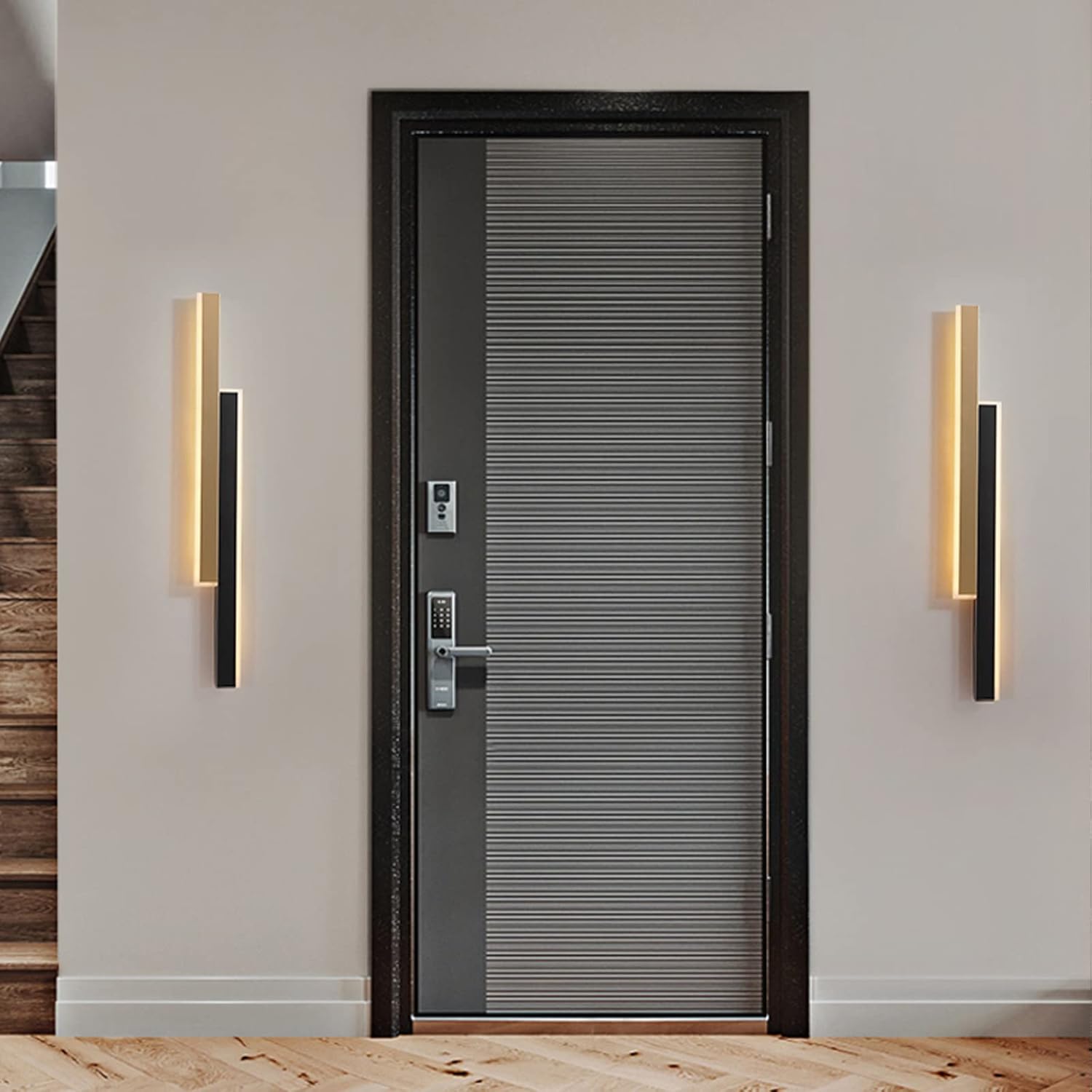 DRRHY Dimmable Lamp Wall Gold Black Up Down Long Strip Indoor Living Room Bedroom Staircase Lighting