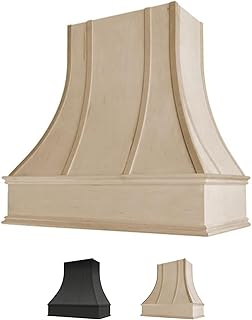 Riley & Higgs Curved Front Unfinished Range Hood Cover With Decorative M...