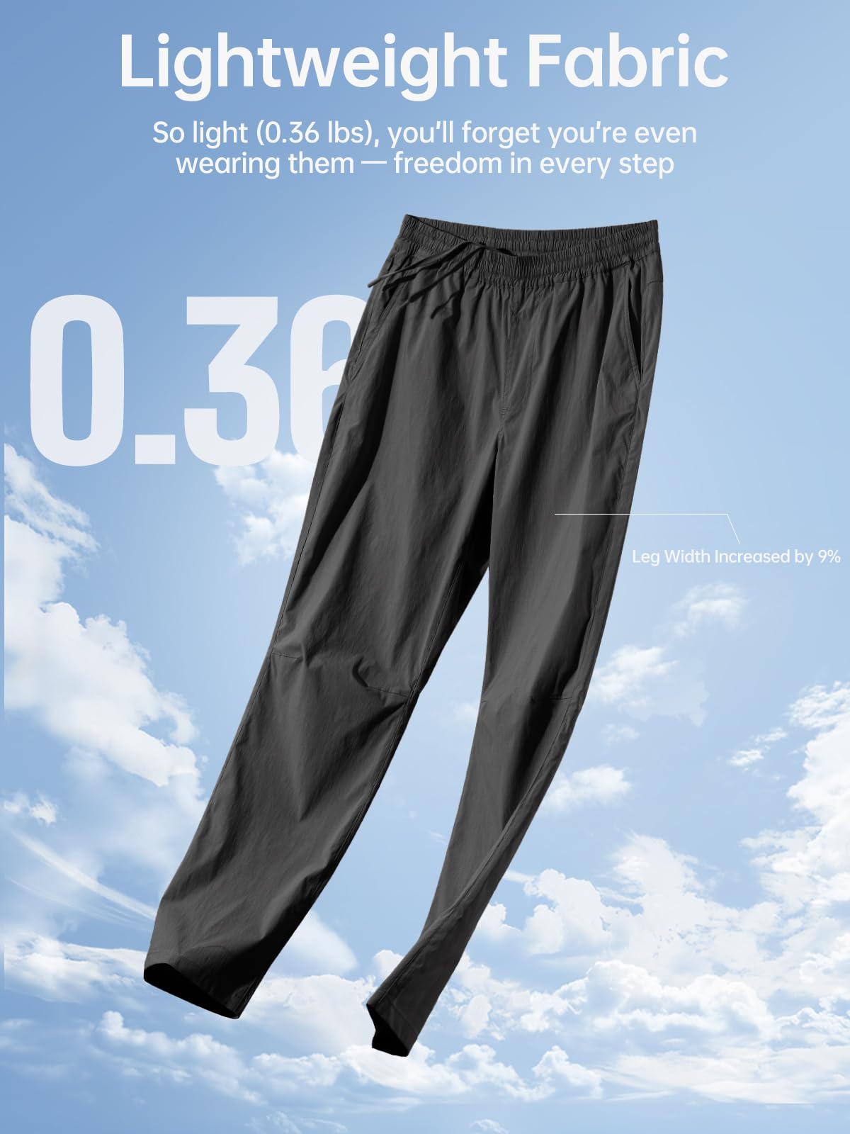 FREE SOLDIER Pantaloni sportivi da uomo con elastico in vita leggera resistente all'acqua ad asciugatura rapida per escursioni all'aperto