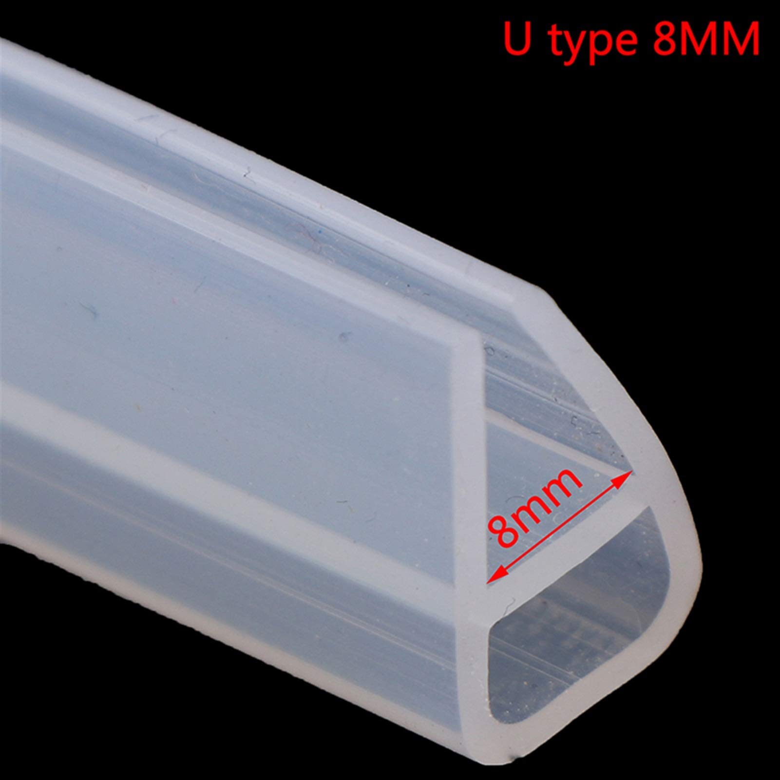 Bclla Zkenshan-Weather Stripping Seal 1M 6/8mm F U H Shape Glass Door Window Silicone Seal Strip,1PC, Glass Door Seal Strip Stop Shower Leaks (Color : 3)