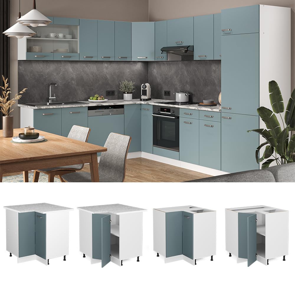Vicco Mobile ad angolo cucina R-Line, Grigio-blu, 75.6 cm
