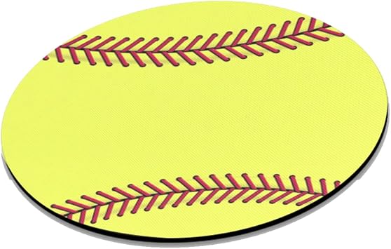 Softball Baseball Sport Them Small Round Mouse Pad Gaming Mousepad Non-Slip Rubber Keyboard Mouse Mat for Laptop PC Computer 7.87X7.87 inch (Softball)