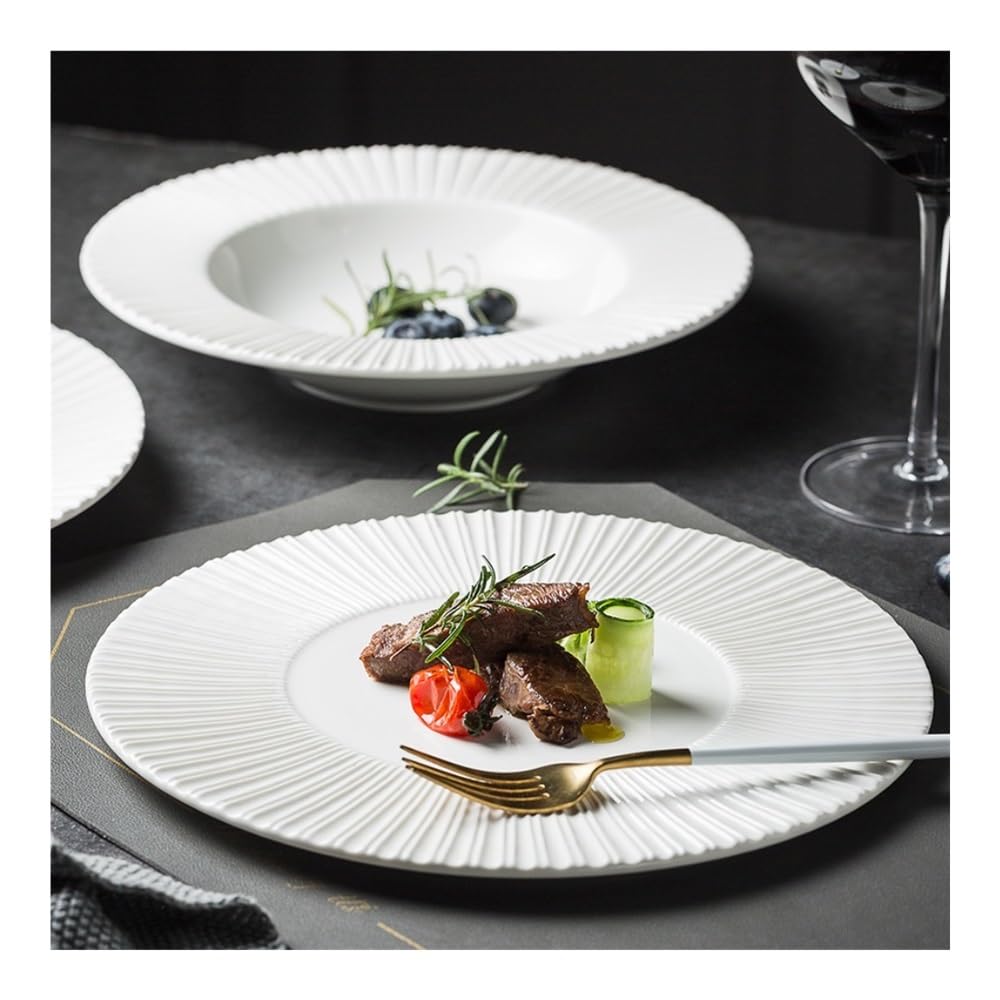 Ceramiczny talerz obiadowy płaski talerz domowy talerz obiadowy talerz mięsny zastawa stołowa ceramiczna północna zachodnia płyta do serwowania