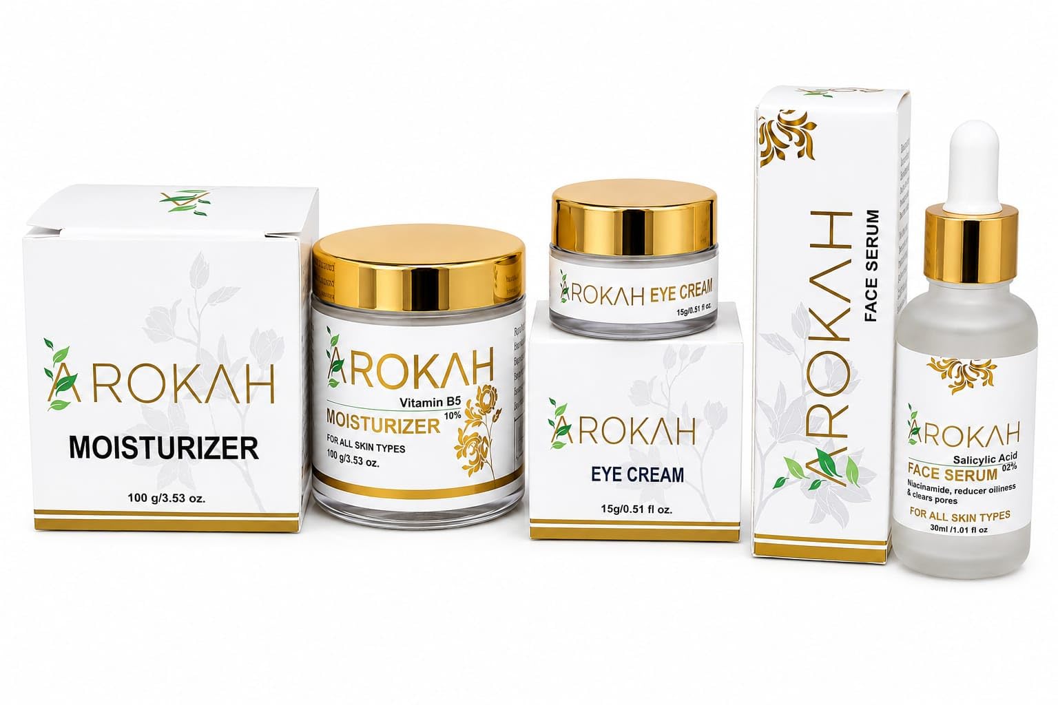 AROKAH Complete Skin Care Combo Moisturizer Eye Cream Face Serum-image-8
