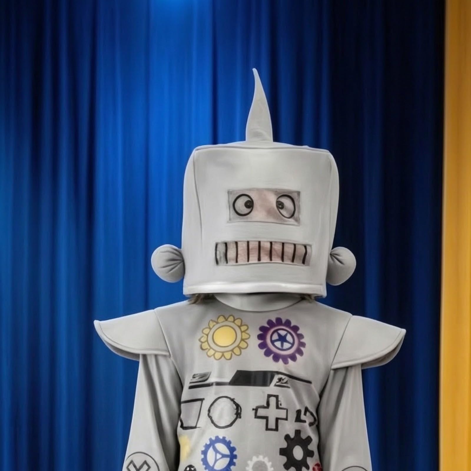 Harilla Tuta da Robot per Bambini Leggero Costume da Robot con Copricapo Divertente Vestito di Carnevale per Recite Scolastiche, Feste a Tema