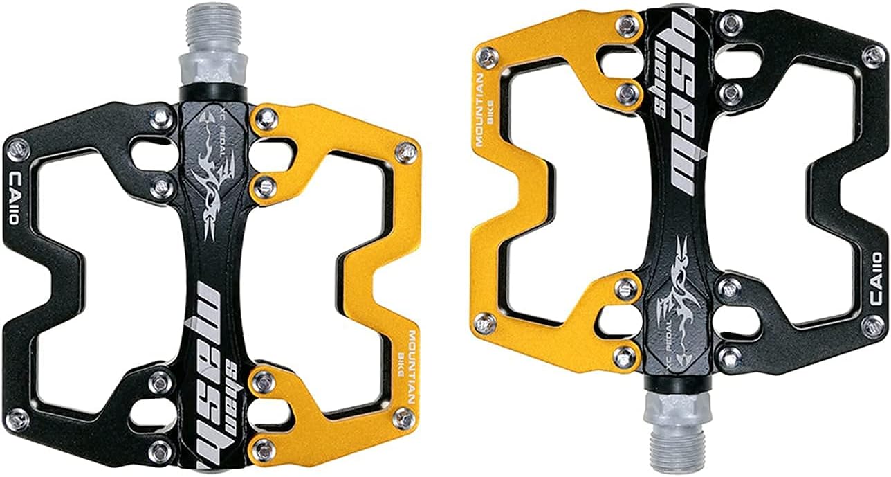 Mountain Bike MTB Pedals Parallel Bicycle Road Pedal 9/16 Inch Ultra-Light Flat Aluminum Alloy Sealed Bearing with Anti-Skid 1 Pair