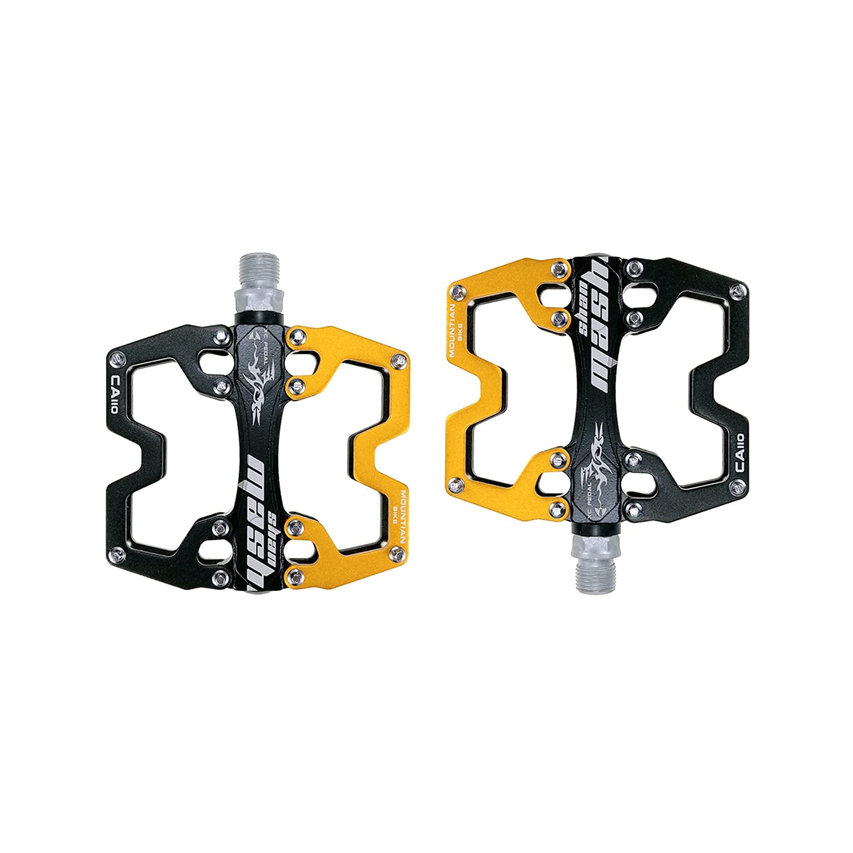 Mountain Bike MTB Pedals Parallel Bicycle Road Pedal 9/16 Inch Ultra-Light Flat Aluminum Alloy Sealed Bearing with Anti-Skid 1 Pair