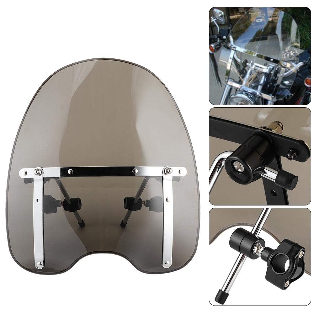 Parabrezza universale per moto, attacco manubrio regolabile a 360 ° 22-25mm adatto (fumoso)