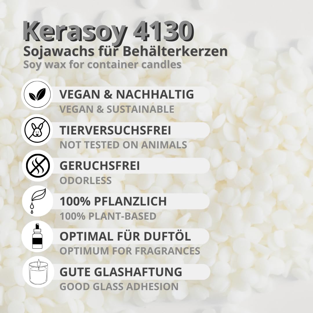 Sojawachs Kerasoy 4130 für Behälterkerzen 5kg Kerzenwachs zu gießen