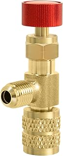CD2080 Refrigerant Charging Valve - Hvac Core Depressor Tool for R410 1/4" Male to 5/16" Female Refrigerant Charging (Red)