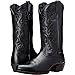 CHUUMEE Men's Fashion Round Toe Embroidered Western Cowboy Boots (Black,8,8)