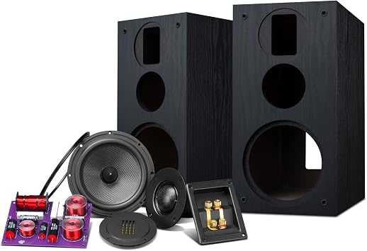 HiVi-Swans DIY 3 Way Passive Bookshelf Speakers Pair - DIY Speaker Kit-Peak Power 120 Watt Home Theater Bookshelf Speakers for Surrounds or Front