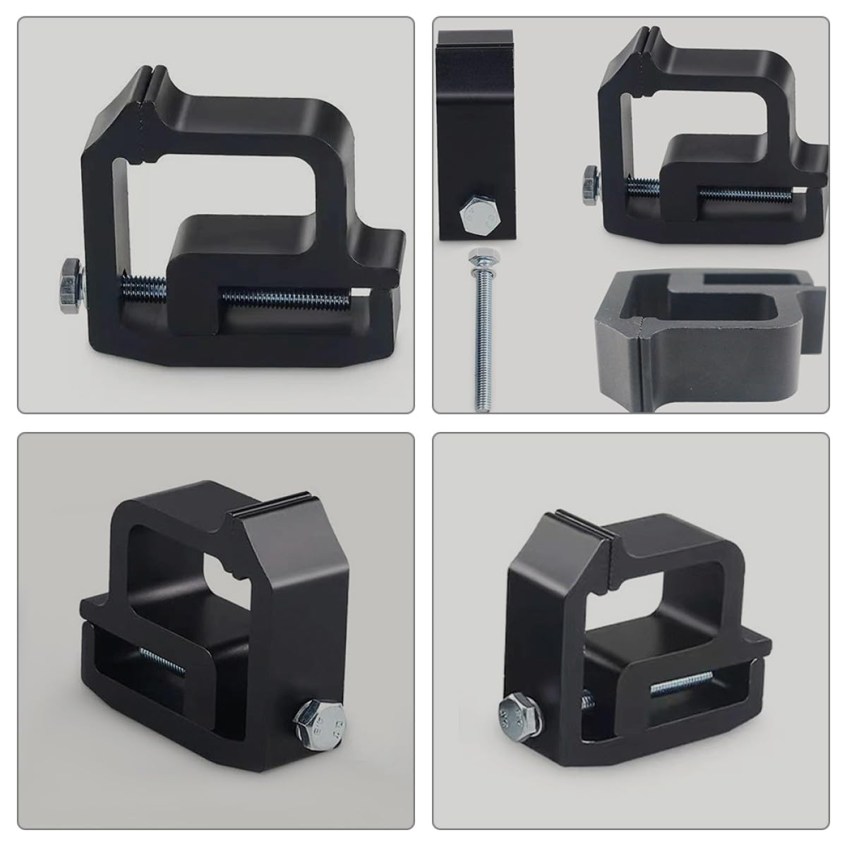 Pinces de Montage en Alliage d'Aluminium pour Capot et Porte-Échelle de Pick-Up, Lot de 4, Fixation Solide pour Hard-Top et Cellule de Camping-Car