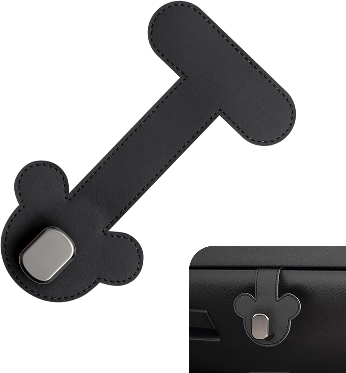 Car Glove Box Hooks, Mobile Phone Wallet Hat Co-driver Storage Box Hook, Alloy Rustproof & Pressure-resistant Hanger, Universal for Most Cars, SUVs, Trucks (Black #B)