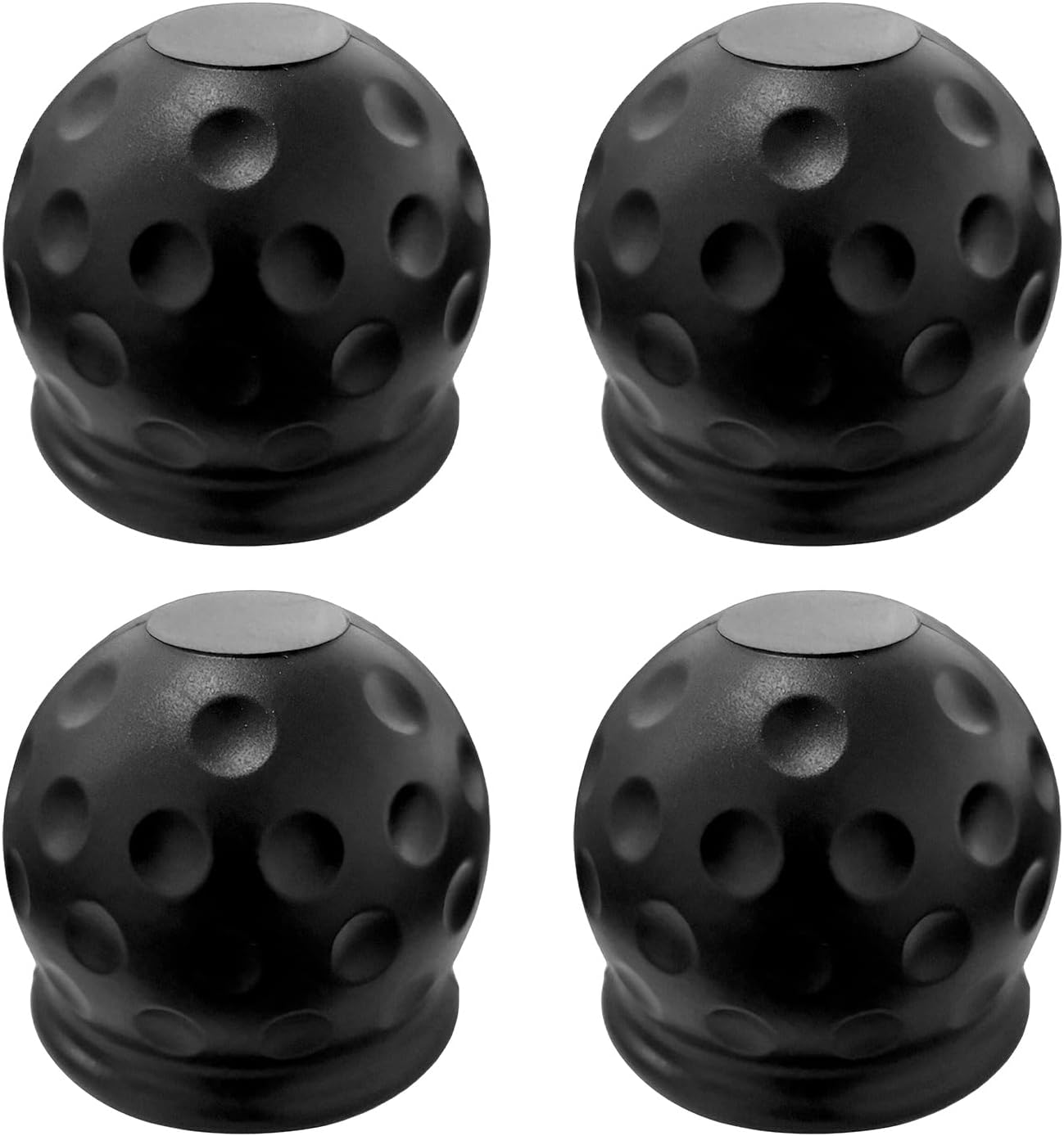 2 PCS Trailer Ball Cover, 2 Inch Rubber Waterproof Towing Hitch Ball Protective Cover, Universal Dustproof Tow Ball Sleeve Replacement for Truck RV Trailer, Car Accessories (Black)