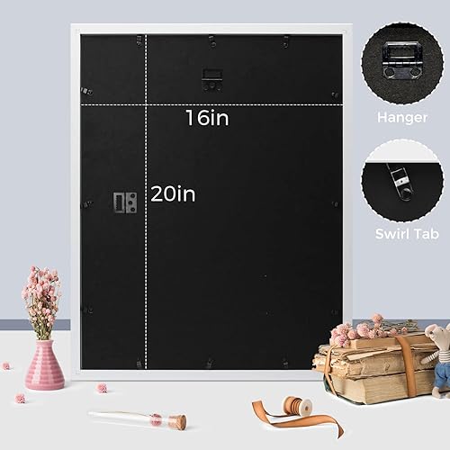 Vista 111 de Frametory, Los marcos de 16 x 20 pulgadas muestran imágenes de 11 x 14 pulgadas con paspartú o fotos de 16 x 20 pulgadas sin paspartú, vidrio Plata